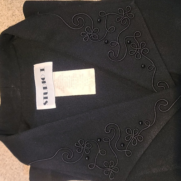 Women's Black Blazer/suit jacket. Studio 1, Embroider-Beaded, Size 10 - Picture 6 of 6